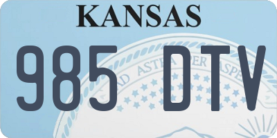 KS license plate 985DTV