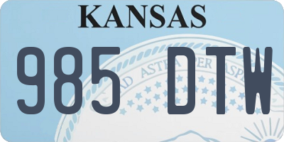 KS license plate 985DTW