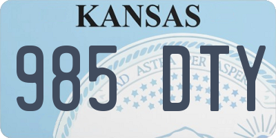 KS license plate 985DTY