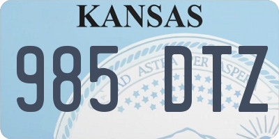 KS license plate 985DTZ