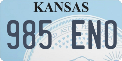 KS license plate 985ENO