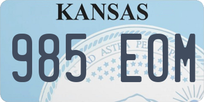 KS license plate 985EOM