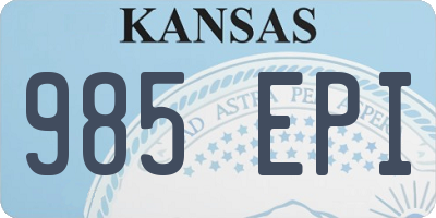 KS license plate 985EPI