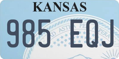 KS license plate 985EQJ