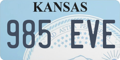 KS license plate 985EVE