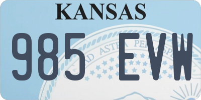 KS license plate 985EVW