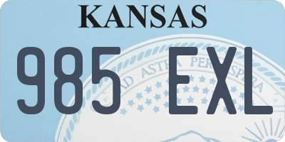 KS license plate 985EXL