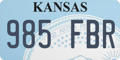 KS license plate 985FBR