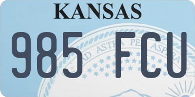 KS license plate 985FCU