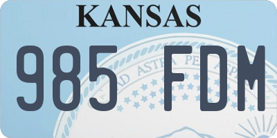 KS license plate 985FDM