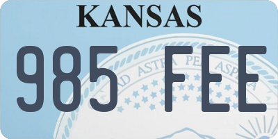 KS license plate 985FEE