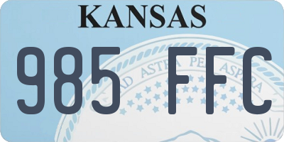KS license plate 985FFC