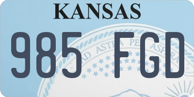 KS license plate 985FGD