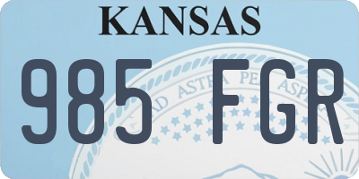 KS license plate 985FGR