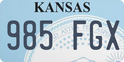 KS license plate 985FGX