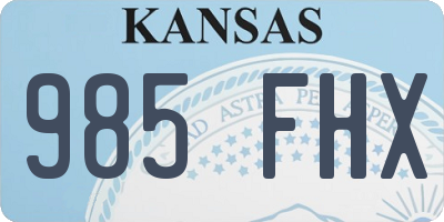 KS license plate 985FHX