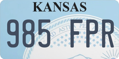 KS license plate 985FPR