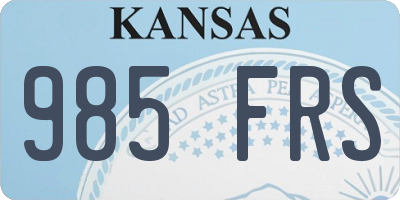 KS license plate 985FRS