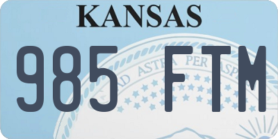 KS license plate 985FTM