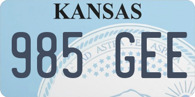 KS license plate 985GEE