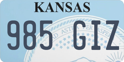 KS license plate 985GIZ