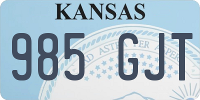 KS license plate 985GJT