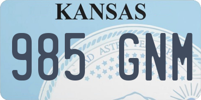 KS license plate 985GNM