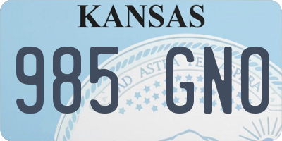KS license plate 985GNO