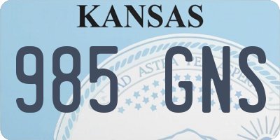 KS license plate 985GNS