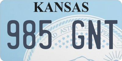KS license plate 985GNT