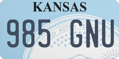 KS license plate 985GNU