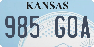 KS license plate 985GOA