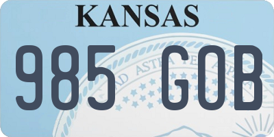 KS license plate 985GOB