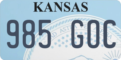 KS license plate 985GOC