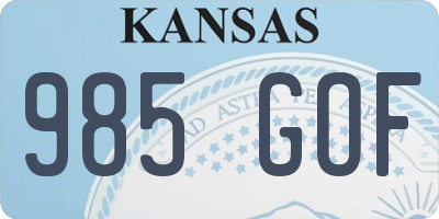 KS license plate 985GOF
