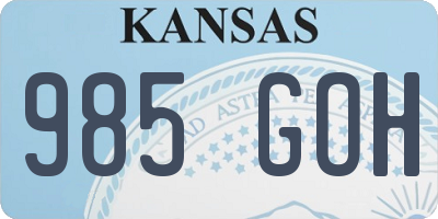 KS license plate 985GOH