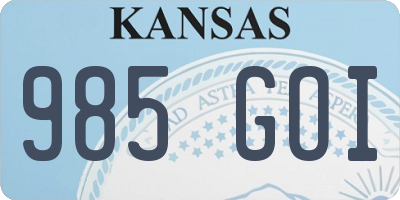 KS license plate 985GOI