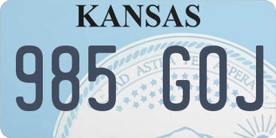 KS license plate 985GOJ