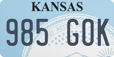 KS license plate 985GOK