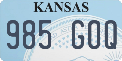 KS license plate 985GOQ