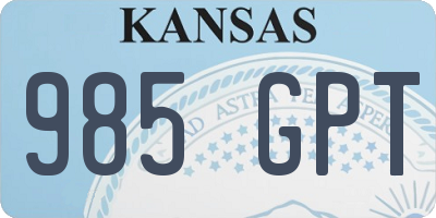 KS license plate 985GPT