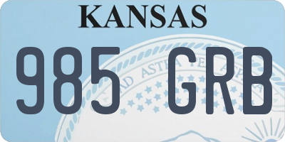KS license plate 985GRB