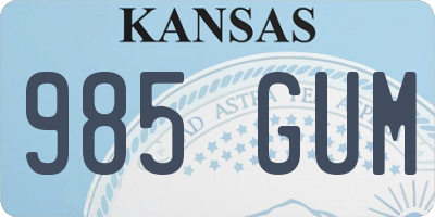KS license plate 985GUM