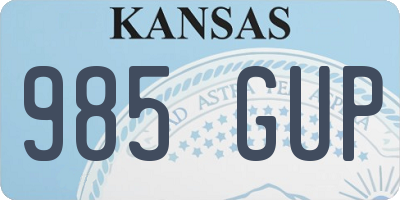KS license plate 985GUP