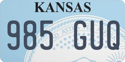 KS license plate 985GUQ