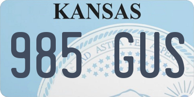 KS license plate 985GUS