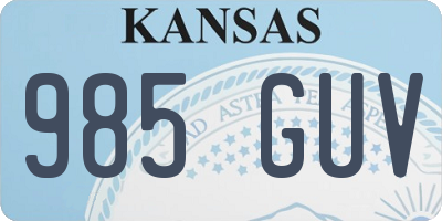 KS license plate 985GUV