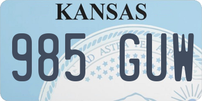 KS license plate 985GUW