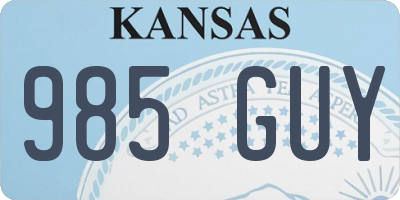KS license plate 985GUY