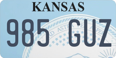 KS license plate 985GUZ